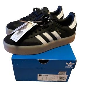 Brand New Adidas Sambae Women’s Shoe in US size 7 color cblack/cblack/ftwwht